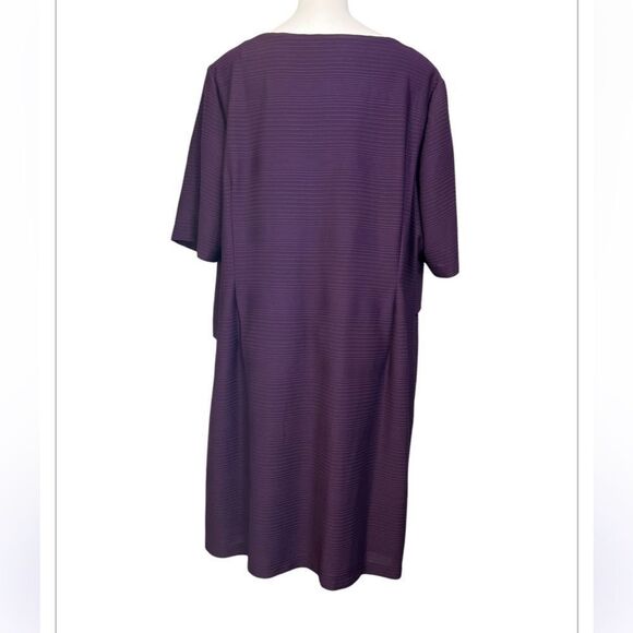 Connected Apparel dress Womens plus size 24w purple Tiered‎ Ribbed Sheath office - Picture 4 of 6
